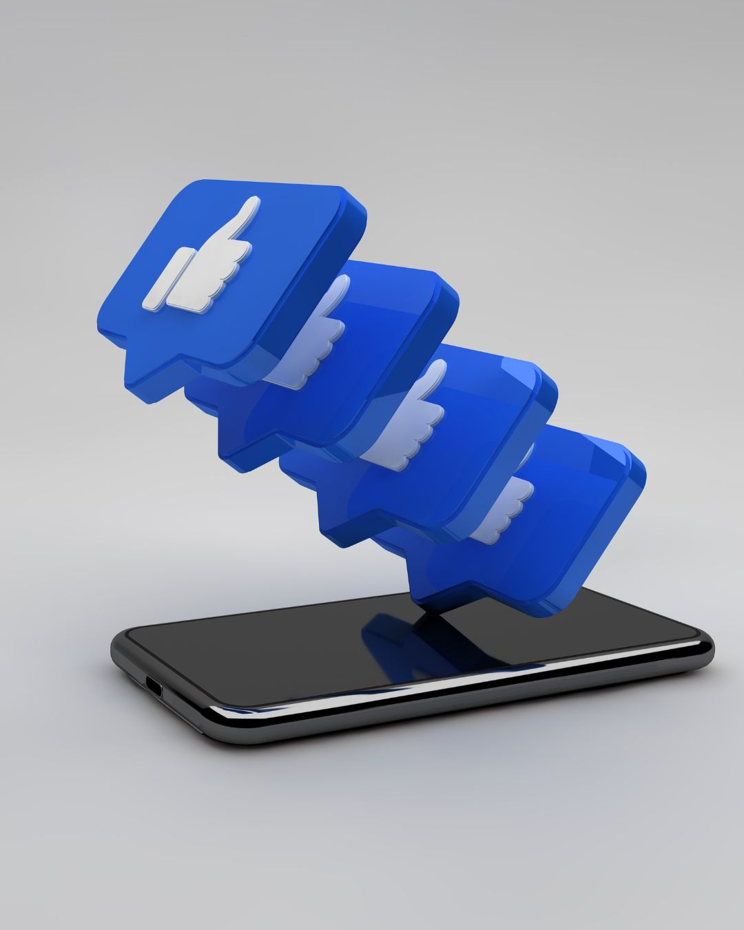 facebook ai trends 2025 like icons on smartphone