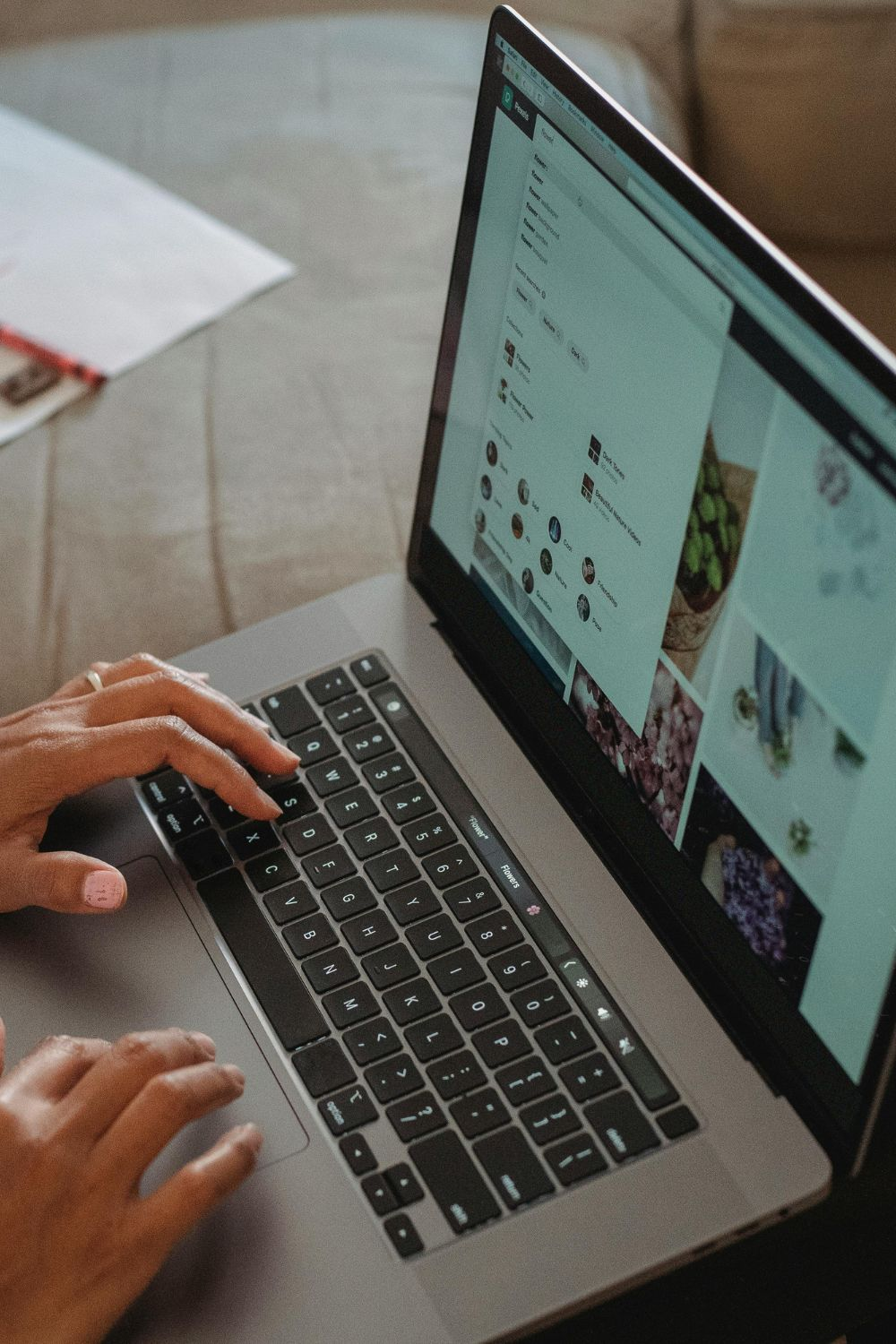 Person using laptop to research social media strategy ideas for small business